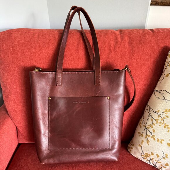 Portland Cognac Zippered Crossbody Tote - Picture 13 of 16